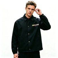 Blouson Bomber Classique en Toile pour Homme AMLClever - Veste Aviateur Vintage Boutonnée avec Poignets Côtelés et Col Montant Décontracté