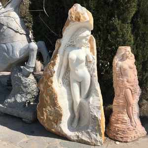 Décoration <span class=keywords><strong>de</strong></span> <span class=keywords><strong>jardin</strong></span> sculptée à <span class=keywords><strong>la</strong></span> main Art grandeur nature Sexy Nude Beautiful Woman pink White Marble Statue - Product Image 5