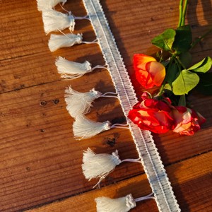 Golden Embroidered Laces Net with Floral <strong>Pattern</strong> Trim Handmade DIY Decorative Trim for Bags for Customized <strong>Designs</strong> - Product Image 1