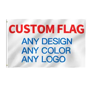 Bendera iklan Digital cetak promosi bendera ukuran Logo sesuai pesanan 100% poliester ukuran desain kustom