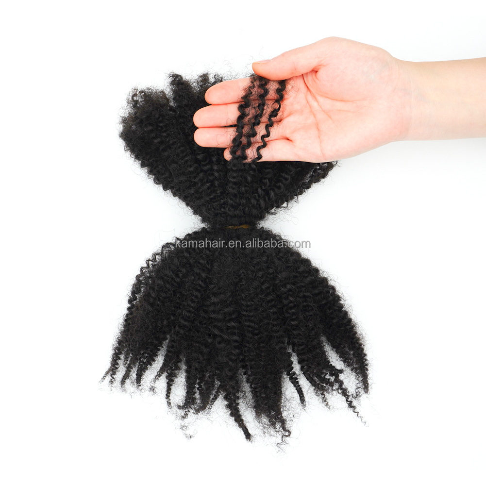 KAMA Natural Remy Brazilian 4C 100% Human Hair Afro Kinky Bulk for Braiding and Micro Twist Detail Section 3
