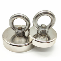 Kit d'aimants de pêche en néodyme complet de qualité N35 super puissant, plaqué nickel, D60mm, 2000lb, avec étui