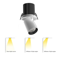 Focos empotrados LED interiores de enfoque ajustable con cuerpo de lámpara de aluminio de color cálido para salas de exposiciones y escenarios DMX512