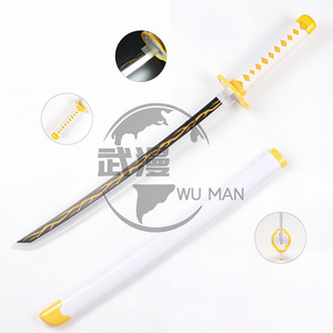 <span class=keywords><strong>Katana</strong></span> Nichirin de <span class=keywords><strong>Zenitsu</strong></span> Agatsuma de 28,3 pouces avec fourreau blanc, épée de samouraï pour cosplay d'anime - Product Image 2
