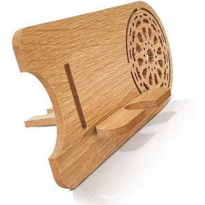 Support de téléphone en bois 19 cm, support de bureau portable, couleur bois naturel, support pour tablette - Product Image 2