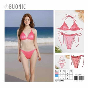 Set Bikini Rosa da Donna Buonic Taglie 40 42 44 46 Costume da Bagno Abbigliamento da Spiaggia - Product Image 1