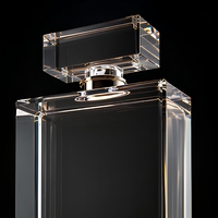 Présentoir Modulaire Personnalisé en Acrylique Prisme Factice de 8 mm d'Épaisseur pour Bouteilles de Parfum, Hauteur 1,2 m, avec Base LED Cachée Télécommandée