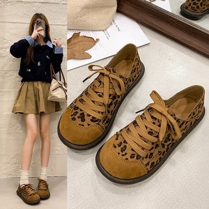 Zapatos Casuales con Estampado <span class=keywords><strong>de</strong></span> Leopardo Vintage para Mujer, Zapatillas Bajas con Cordones, Suela <span class=keywords><strong>de</strong></span> Goma Antideslizante, Calzado Estilo Urbano - Product Image 3