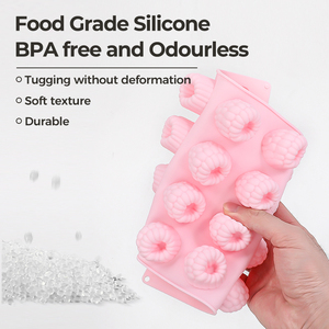 MUYULINS factory can customize 24-cavity raspberry-shaped cake decoration molds, LFGB non-stick, BPA-free <b>silicone</b> candy molds - Product Image 4