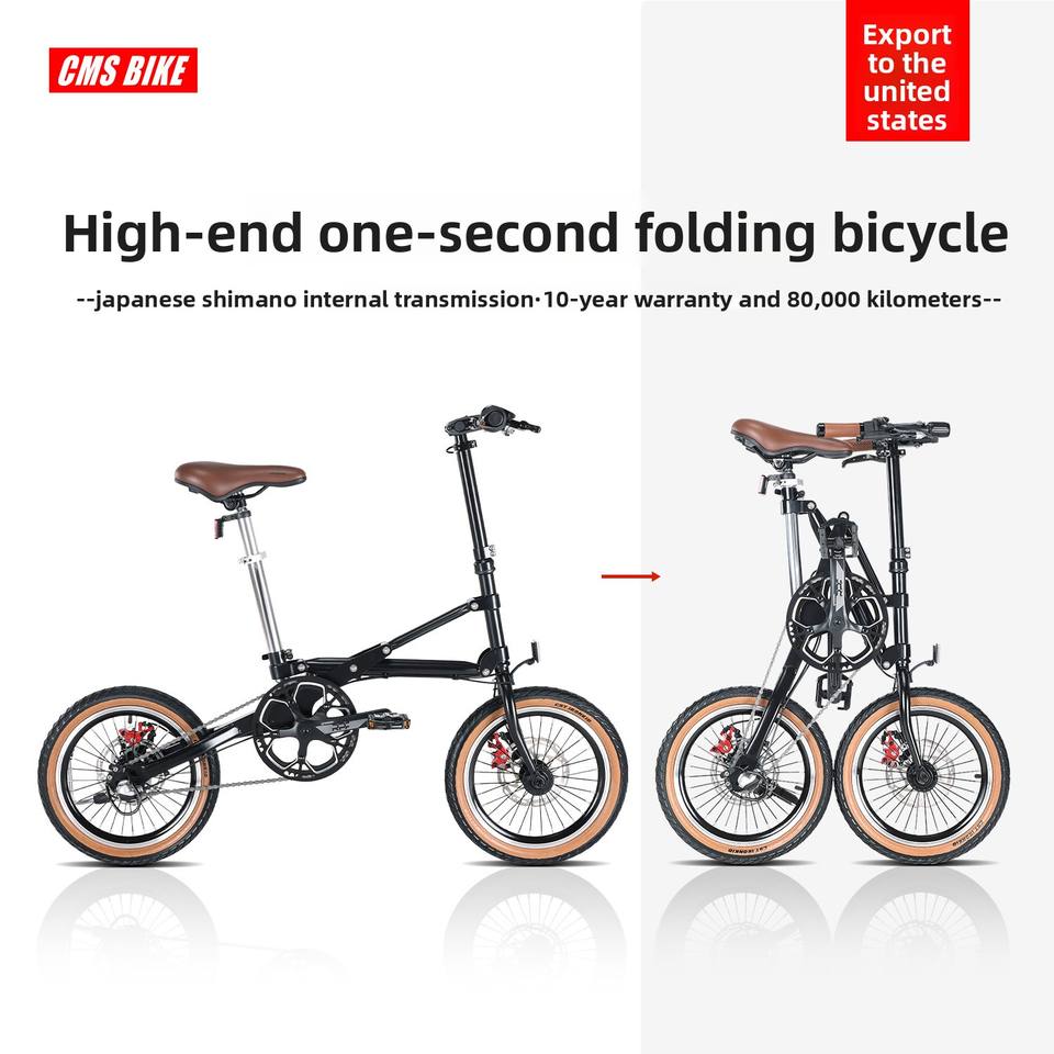 CMSBIKE Stylish Portable One-Second Folding Bike 16 Inch Ultra Light ...
