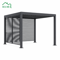 Store banne latérale HESIWEI pour pergola à lames en aluminium, écran zippé pour l'extérieur, protection de l'intimité
