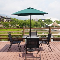 Kit de chaise Teslin à cadre métallique pour patio série de meubles de jardin d'extérieur Preto chaise pliable avec parasol ensemble de chaises de table