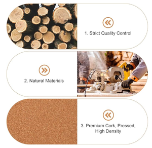 Hojas de tablero de <span class=keywords><strong>corcho</strong></span> autoadhesivas, posavasos de madera con respaldo de <span class=keywords><strong>corcho</strong></span> para uso doméstico de muebles artesanales en maceta pequeña - Product Image 4