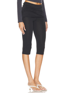 <span class=keywords><strong>Pantaloni</strong></span> da donna attillati attillati attillati in cotone Spandex piegati in vita Capri <span class=keywords><strong>pantaloni</strong></span> in tinta unita Capri - Product Image 2
