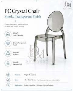 Chaise Ghost moderne en PC transparent, dossier ovale monobloc, pour mariages, banquets et événements, vente en gros usine - Product Image 4