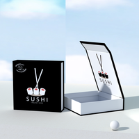 Boîtes rigides de luxe pour sushis en gros, boîtes cadeaux biodégradables de qualité alimentaire pour sushis, boîtes magnétiques pour sushis, contenants pour collations