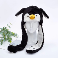 Lindo Animal de peluche conejito sombrero niños Airbag orejas móviles Led Light Up relleno Cosplay fiesta fantasía sombreros de invierno