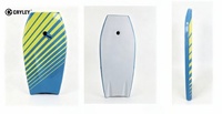 Planche de bodyboard bleue à motif vague, profilée pour glisser sur les vagues, avec attache de laisse, pour piscine et bord de mer, sport aquatique pour débutants