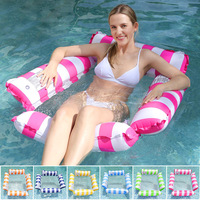LangGeng - Colchoneta Flotante Inflable de PVC, Plegable, Resistente y Portátil, con Rayas, para Adultos