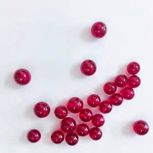 Perles rondes en rubis de 4 mm et 12 mm créées en laboratoire, perles en corindon rouge à trou plein pour la fabrication de bracelets - Product Image 3