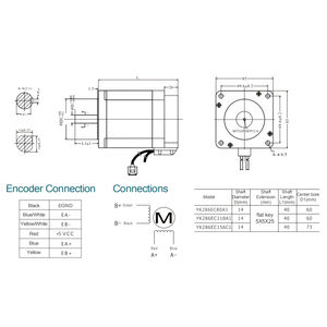 WaveTopSign YAKO Nema34 8.2N.<span class=keywords><strong>m</strong></span> 6A kit Driver motore passo-passo ad anello chiuso 2 fasi con cavo 3M ESD2608H + muslimate - Product Image 3