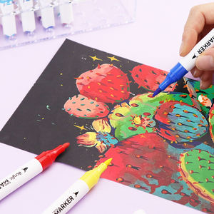 Набор акриловых маркеров MONDOF 12, 18, 24, 36, 48 цветов, с двумя наконечниками: тонким (4 мм) и двусторонним для рисования - Product Image 4