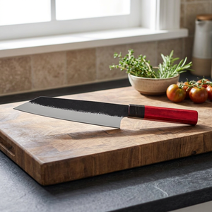 Couteau de chef personnalisé OEM fait main, à lame droite, en acier 12C27 |   Couteau de cuisine à lame fixe avec manche en bois - Product Image 3
