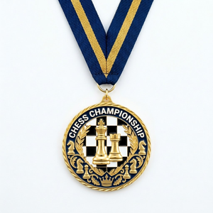Médaille d'échecs personnalisée en gros <span class=keywords><strong>du</strong></span> fabricant, médaille de récompense en métal 3D, médaille de compétition d'échecs en or, argent et bronze antique - Product Image 1