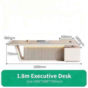 Escritorio Ejecutivo de Lujo Ecológico para Computadora, Escritorio Moderno y Duradero de MDF para CEO con Almacenamiento, Superficie de 50 mm de Grosor, para Oficina de Fábrica - Product Image 4
