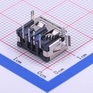 910-151B2028D10100 USB Connector Bent Lead Through Hole Connector Type-A USB 2.0 Female Right Angle Insert - Product Image 2