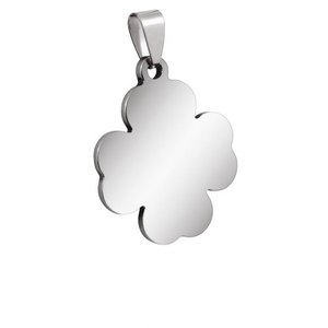 Piccolo Ciondolo a Fiore in Acciaio 22x26mm, Charm per Gioielli Raffinati - Product Image 1