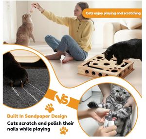 Caja <span class=keywords><strong>de</strong></span> Enriquecimiento para Gatos con Espacio Amplio y Lima <span class=keywords><strong>de</strong></span> <span class=keywords><strong>Uñas</strong></span> Integrada, Reforzada con Tornillos, Duradera, para Limar <span class=keywords><strong>Uñas</strong></span> y Jugar con 2 Pelotas - Product Image 5
