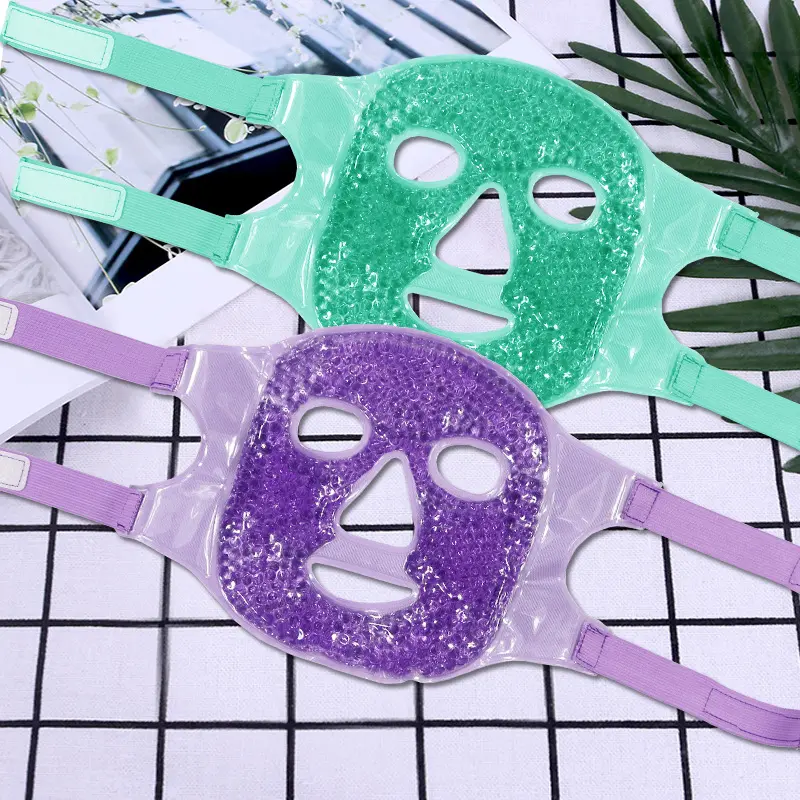 Desain Baru Penggunaan Sehari-hari Manik-manik Gel Masker Wajah Penuh Masker Gel Es Wajah untuk Kulit Kusam dan Kemerahan Mengurangi Kelelahan Mata