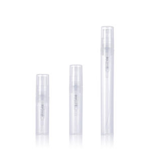 Gran oferta botella de spray de plástico pequeña de bolsillo vacía mini 2ml 3ml 5ml botella de perfume de plástico PP con spray de niebla engarzado - Product Image 1