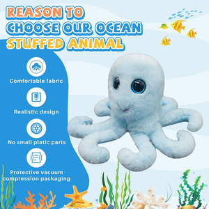 8636 Adorables Peluches Poulpes Bleues avec de Grands Yeux, Créatures Marines en <span class=keywords><strong>Peluche</strong></span>, Cadeaux d'Anniversaire pour Enfants, Petites Peluches Poulpes - Product Image 4