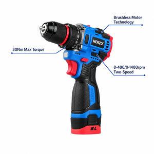 Perceuse <span class=keywords><strong>sans</strong></span> <span class=keywords><strong>fil</strong></span> HERZO 16V <span class=keywords><strong>sans</strong></span> balais 30Nm 10mm à vitesse variable, <span class=keywords><strong>visseuse</strong></span> électrique rechargeable avec lumière LED OEM - Product Image 2