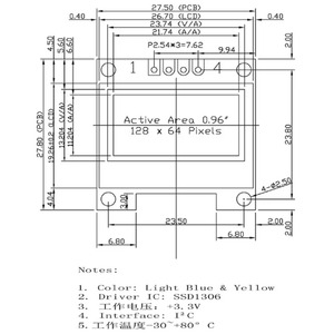 库存工厂直销 GL 0.96 英寸 OLED 显示模块 126x64 4-pin IIC 接口 SSD1306 - Product Image 5