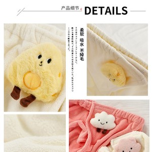 ชุดผ้าขนหนูอาบน้ำลายชีสสุดน่ารัก ผ้าคอรัลฟลีซ แห้งเร็ว สวมใส่ได้ ใช้ในบ้าน - Product Image 4