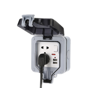 เต้ารับกันน้ำกลางแจ้งพร้อมพอร์ต USB มาตรฐาน IP66 แรงดันไฟฟ้า 120 โวลต์ สำหรับใช้งานกลางแจ้ง - Product Image 1