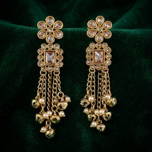 Mayoristas de Joyería Artificial de Moda en India, Pendientes de Perlas Antiguas con Baño de Mehndi 901859 - Product Image 2