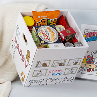 Emballage de snack de dessin animé boîte en carton ondulé personnalisée boîte-cadeau d'anniversaire pour enfants couvercle de grande taille éponge à motif imprimé