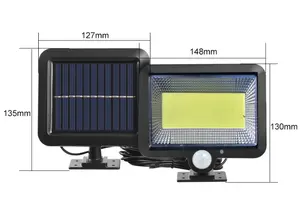 100COB LED Solar Wall Light Body Sensing Separate DC Power Supply IP65 Indoor/Outdoor Garden Garage Street Various Environments