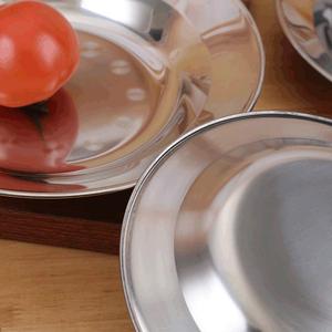 Platos redondos de acero inoxidable, plato hondo para servir comida, para fiestas y uso doméstico - Product Image 4