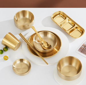 Gouden RVS kom met dubbele wand, stapelbaar, geborstelde afwerking, keukenkom voor instant noodles, salade, rijst, milieuvriendelijk, aangepast logo - Product Image 5