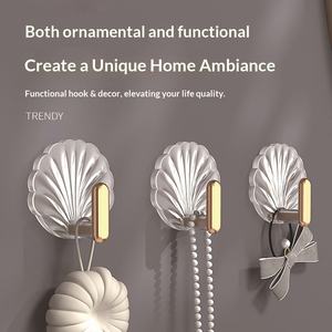 IStapromo Gifts Acrylic Transparent <b>Hook</b> Strong Adhesive Kitchen Living Room Bathroom Wall Multifunctional Towe Key Storage - Product Image 2