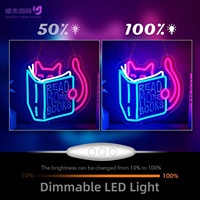 Lisez plus de livres, enseigne néon LED en forme de chat, enseigne néon LED pour la rentrée scolaire, lumière LED animale mignonne pour la lecture, décoration murale