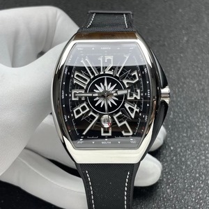 Reloj Mecánico de Lujo para Hombre, Esfera Tonneau, Manecillas Luminosas, Correa de Cuero de 44 mm, Diseño Hueco, Estilo Ejecutivo - Product Image 2