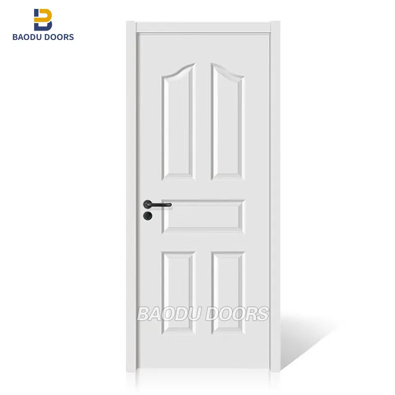 الداخلية الصلبة خشبية الأبيض رئيس الأبواب الخشبية مصبوب HDF باب مقولب أسعار بسيط تصميم ل مكتب الداخلية