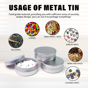 Kotak kaleng kustom Multi guna, wadah logam bulat wadah timah kosmetik dengan tutup sekrup untuk cokelat Spic Salve Candy - Product Image 4