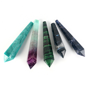 Vente en gros de baguettes de fluorite arc-en-ciel polies à la main, grande tour de cristal de pierre précieuse pour la décoration - Product Image 6